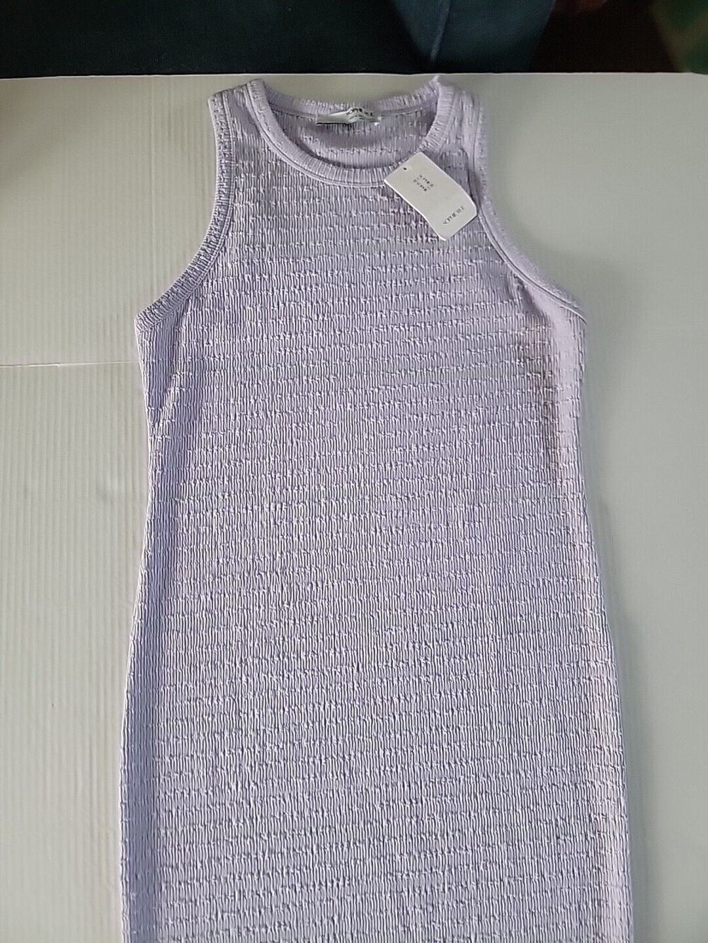 Sophie Rue Rib Knit Sleeveless Pencil Dress Lavender Size Xl B8